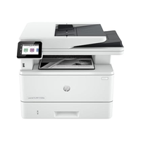 HP printer with touchscreen interface on a white background