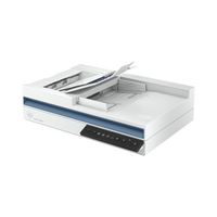 Scanner with a document on top on a white background