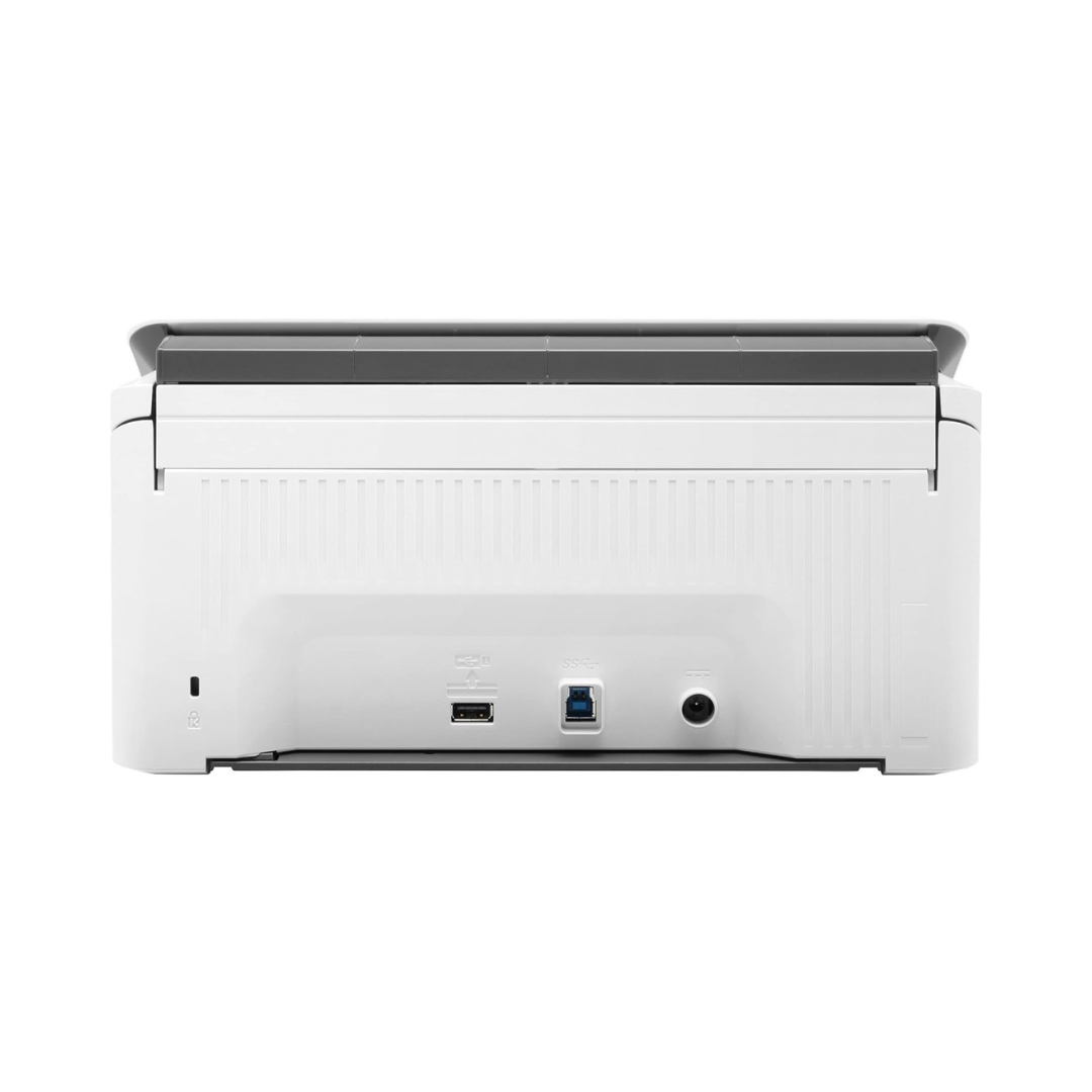 White electronic device with ports on a white background