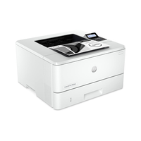 White HP laser printer on a white background