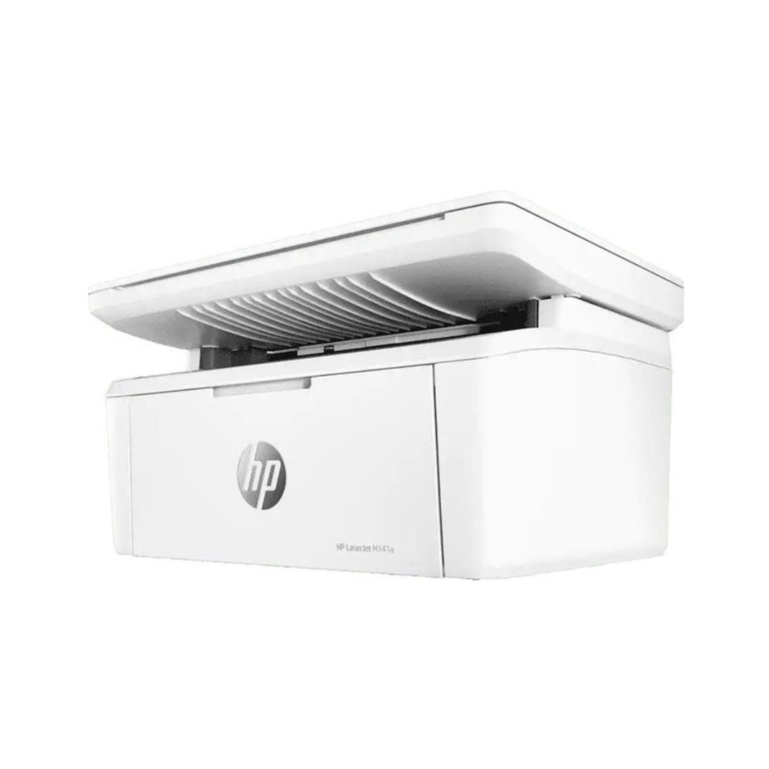 White HP printer on a white background