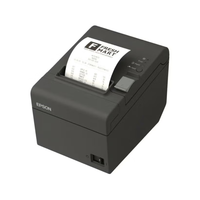Epson thermal printer with a printed receipt on a white background