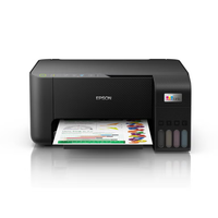 Epson printer with a colorful document on a white background