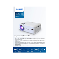 Philips NeoPix 100 projector with packaging on a white background