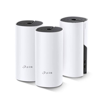 Three TP-Link wireless routers on a white background