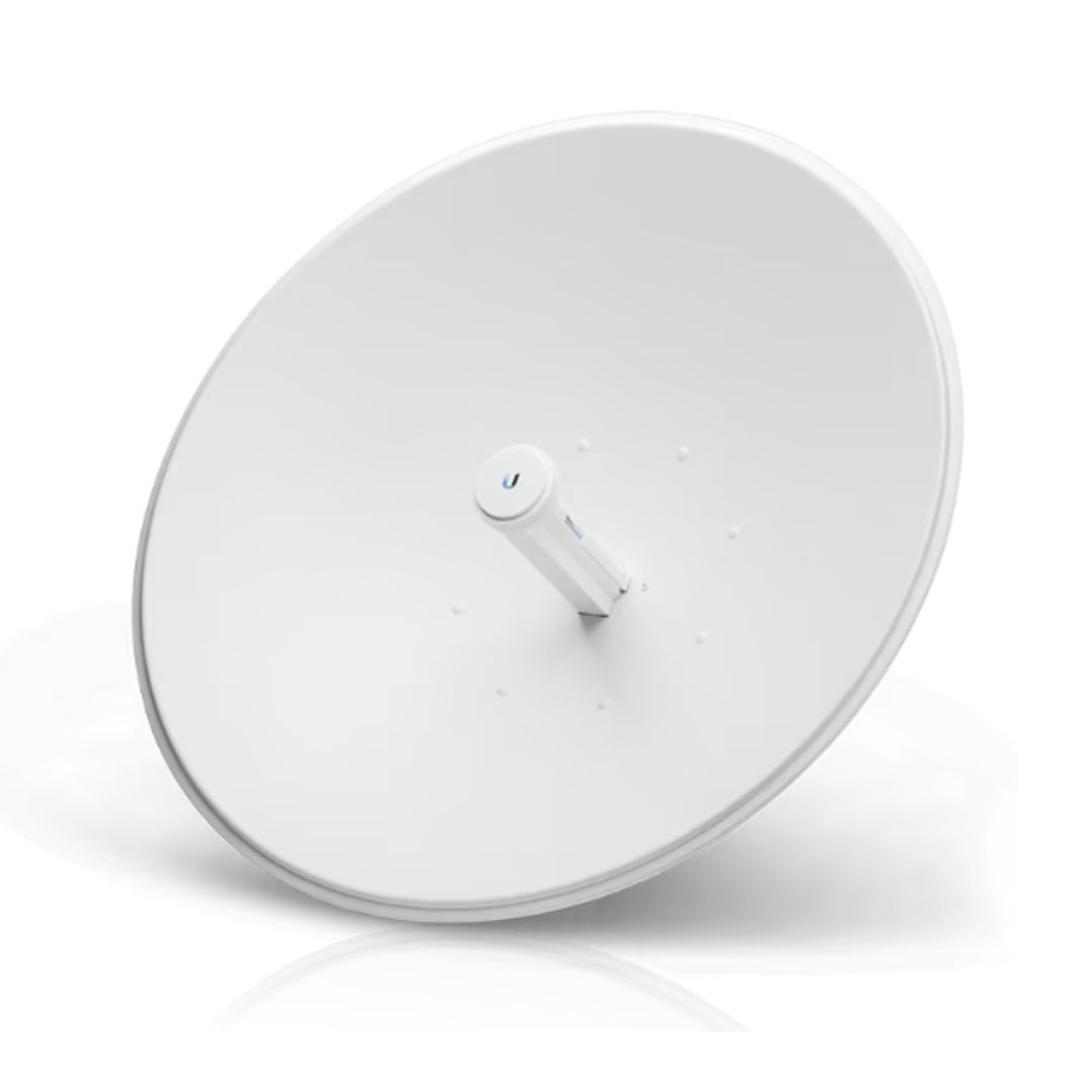 White satellite dish on a white background