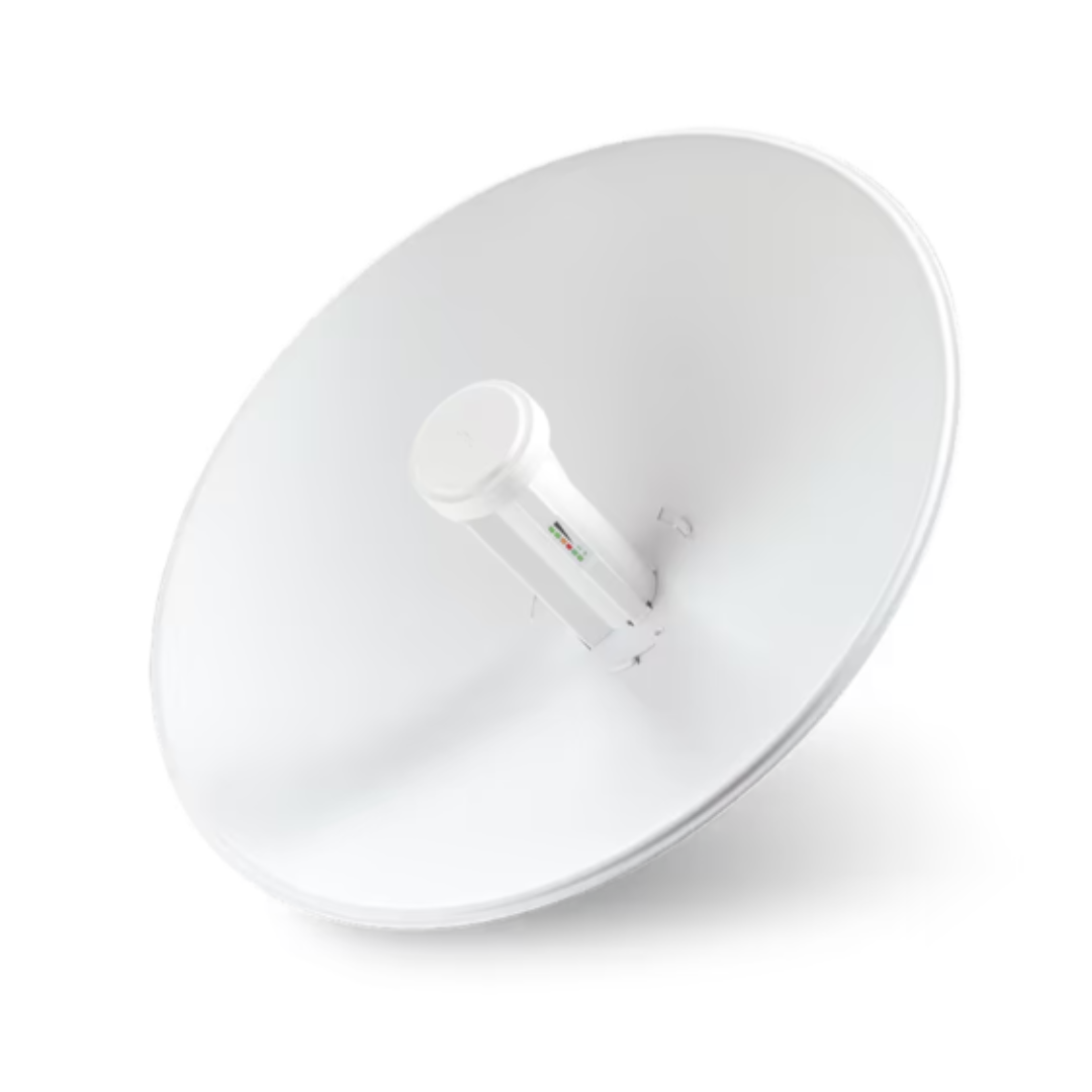 White satellite dish on a white background