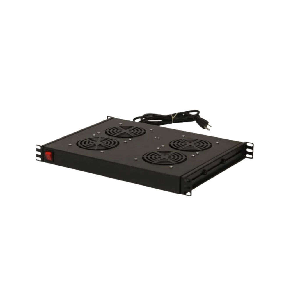 Rack Mount Fan - 4 Fans Server Cooling System - 1U 42" Rackmount Cabinet Panel