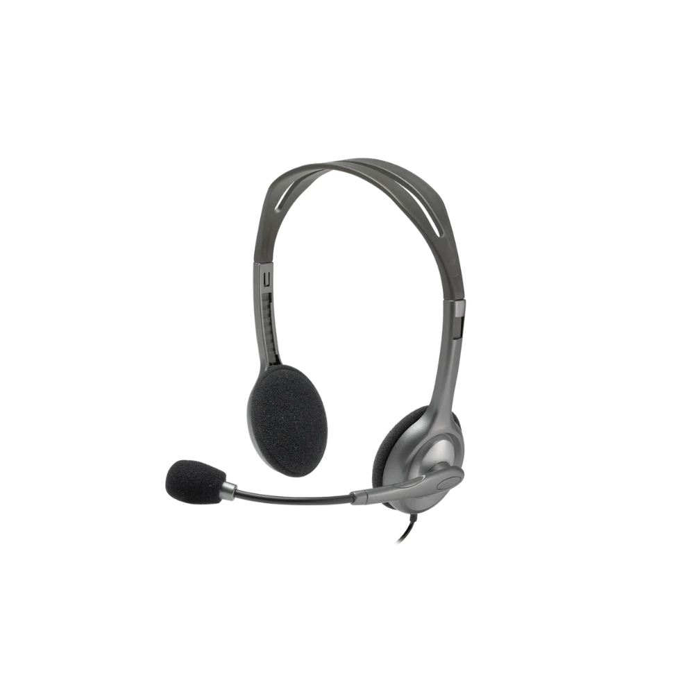 Headset with microphone on a white background