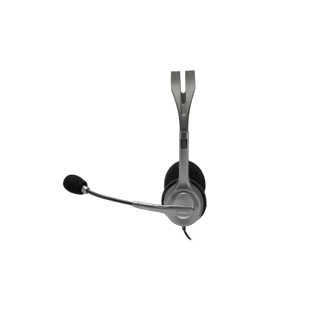 Headset with microphone on a white background