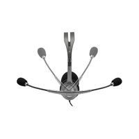 Headset with multiple microphones on a white background