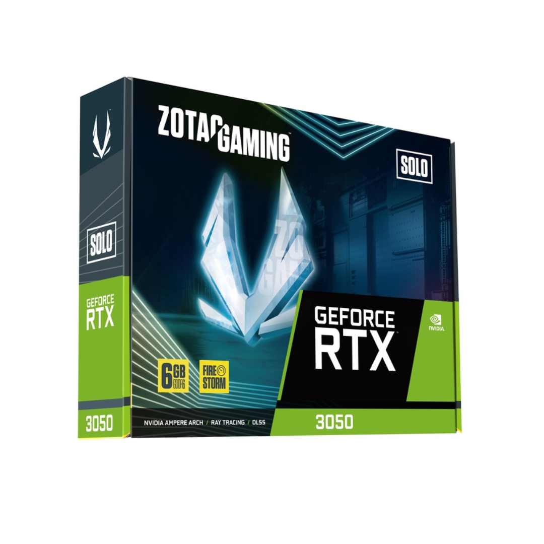 Zotac Gaming GeForce RTX graphics card packaging on a white background
