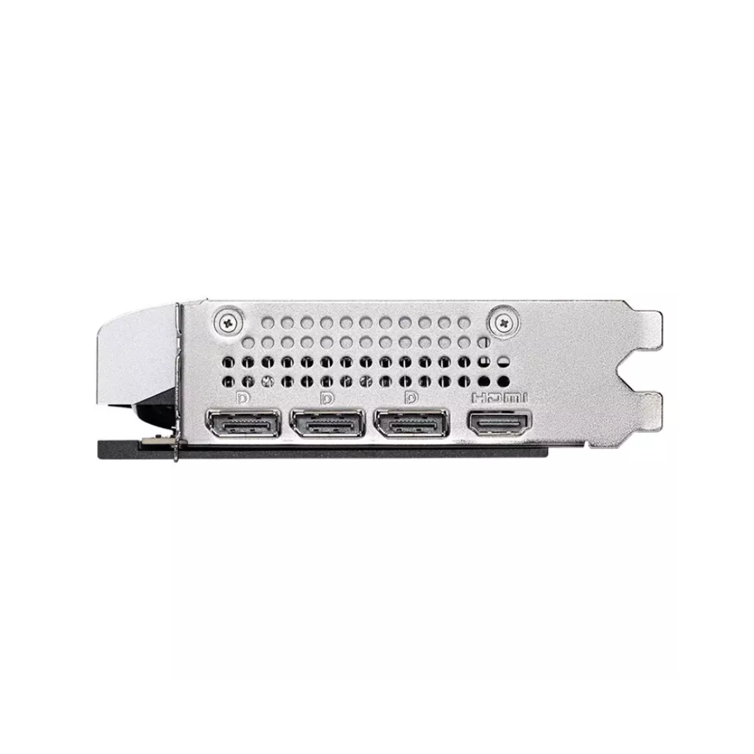 Computer graphics card with multiple ports on a white background