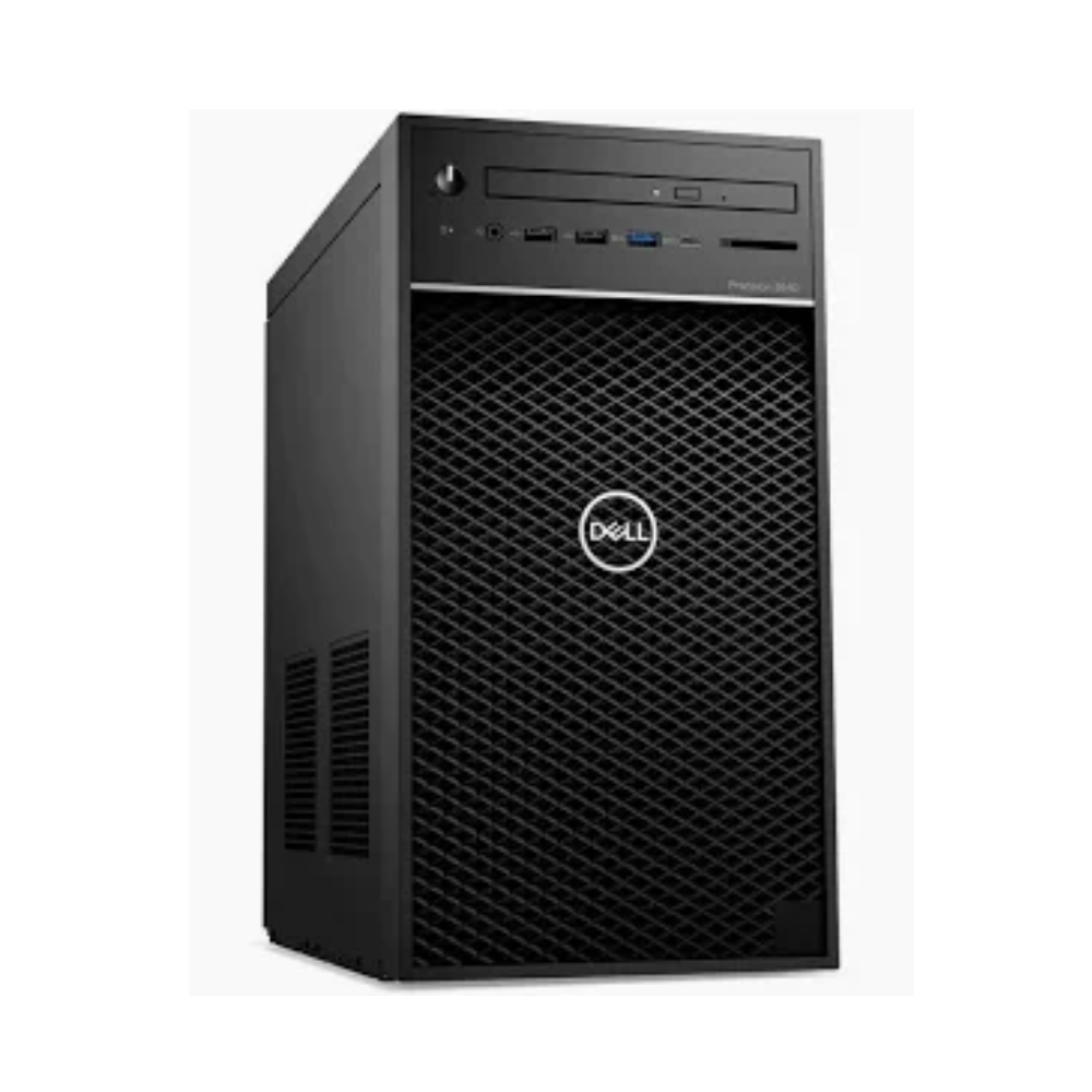 Dell computer tower on a white background