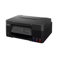 Black Canon printer on a white background