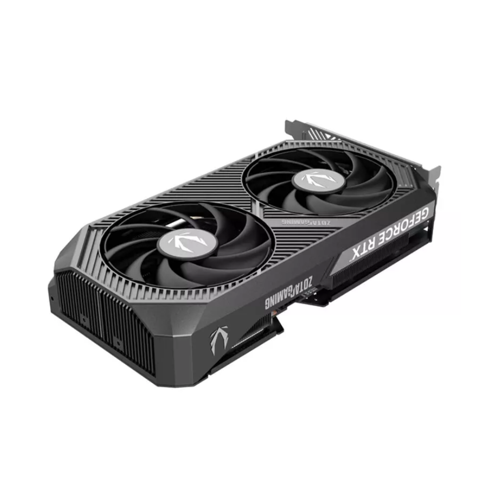 NVIDIA GeForce RTX graphics card with dual fans on a white background
