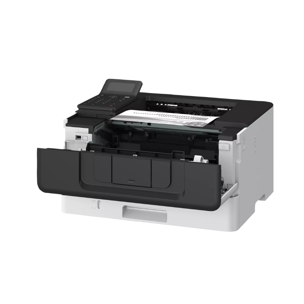 Black and white printer on a white background