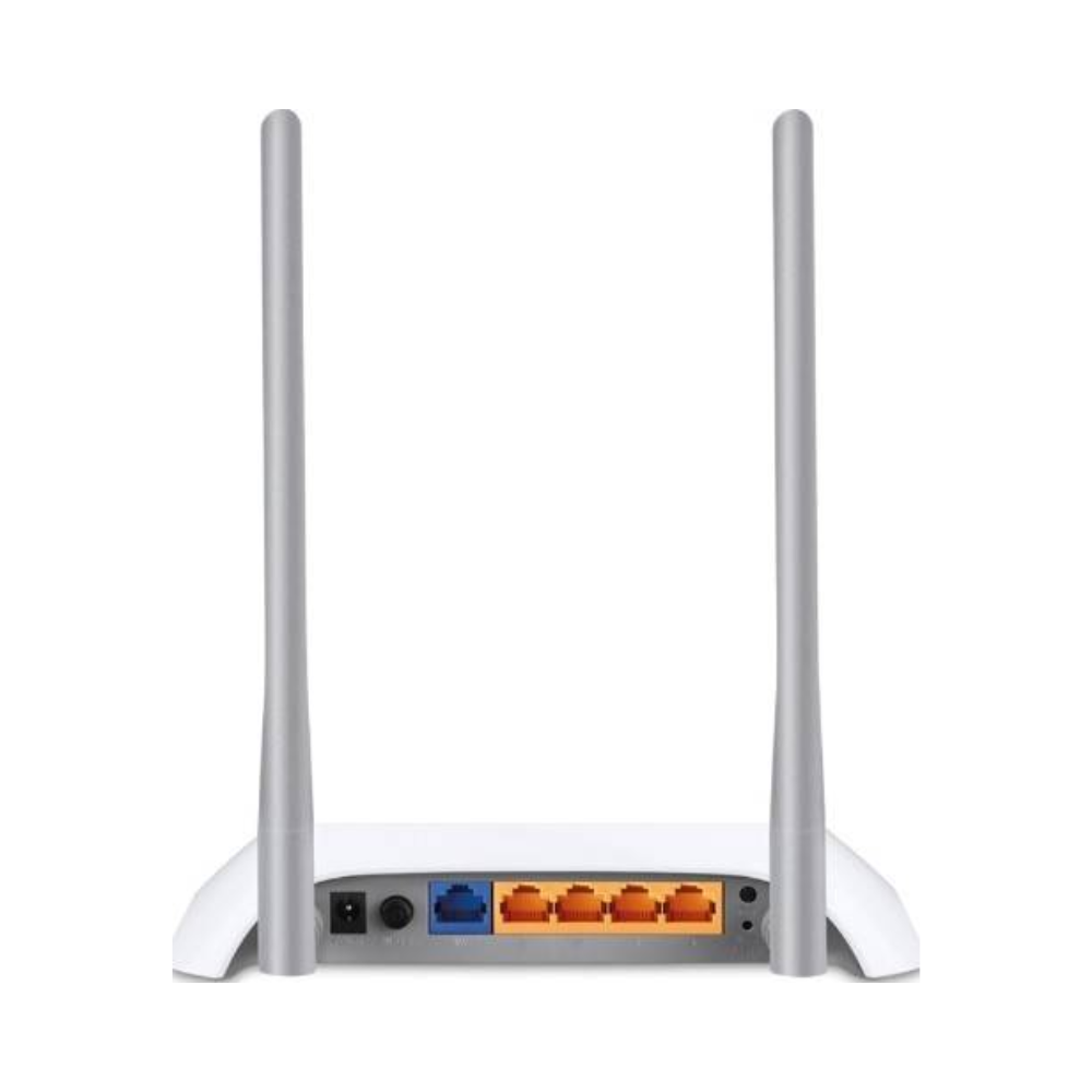 White router with antennas on a white background