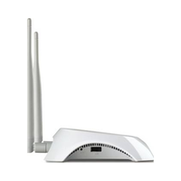 White router with antennas on a white background