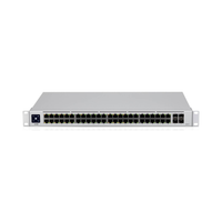 Network switch with multiple ports on a white background