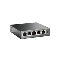 Network switch with four ports on a white background