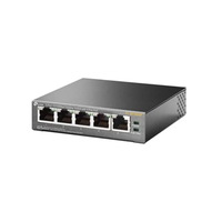 Network switch with four ports on a white background